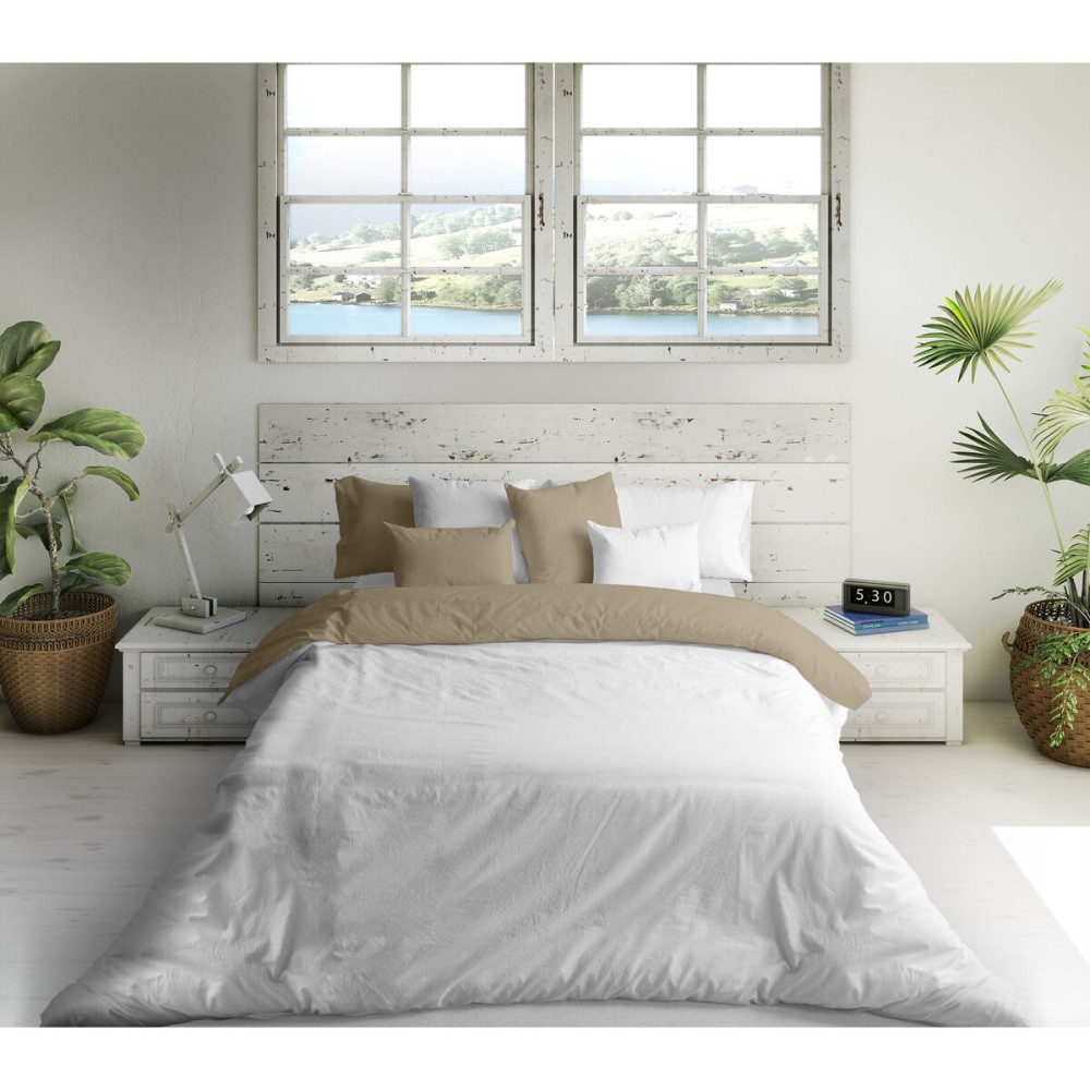Housse de Couette Naturals FUNDA NORDICA BICOLOR REVERSIBLE Blanc Beige 140 x 200 cm Réversible