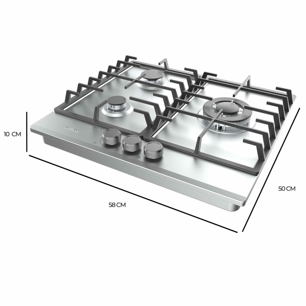 Plaque au gaz Cecotec Bolero Squad G 3200F Inox 6250 W 58 x 50 cm