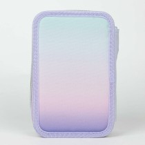 Doppel-Federtasche Stitch Lila 12,5 x 6,5 x 19,5 cm