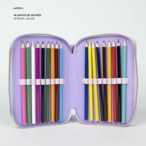 Doppel-Federtasche Stitch Lila 12,5 x 6,5 x 19,5 cm