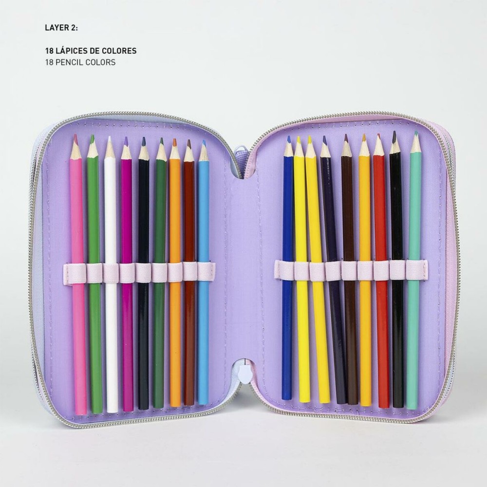 Plumier double Stitch Lila 12,5 x 6,5 x 19,5 cm