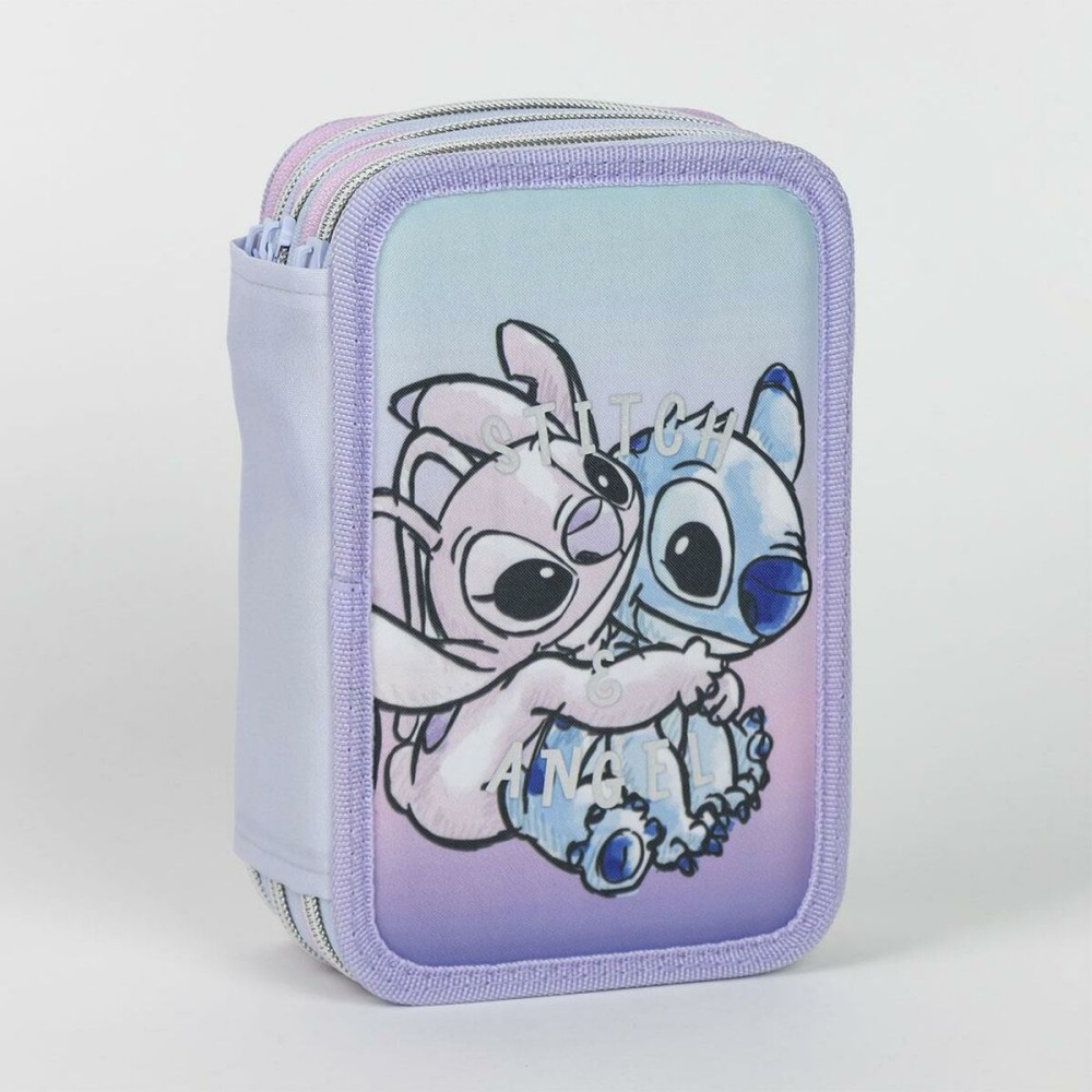 Doppel-Federtasche Stitch Lila 12,5 x 6,5 x 19,5 cm