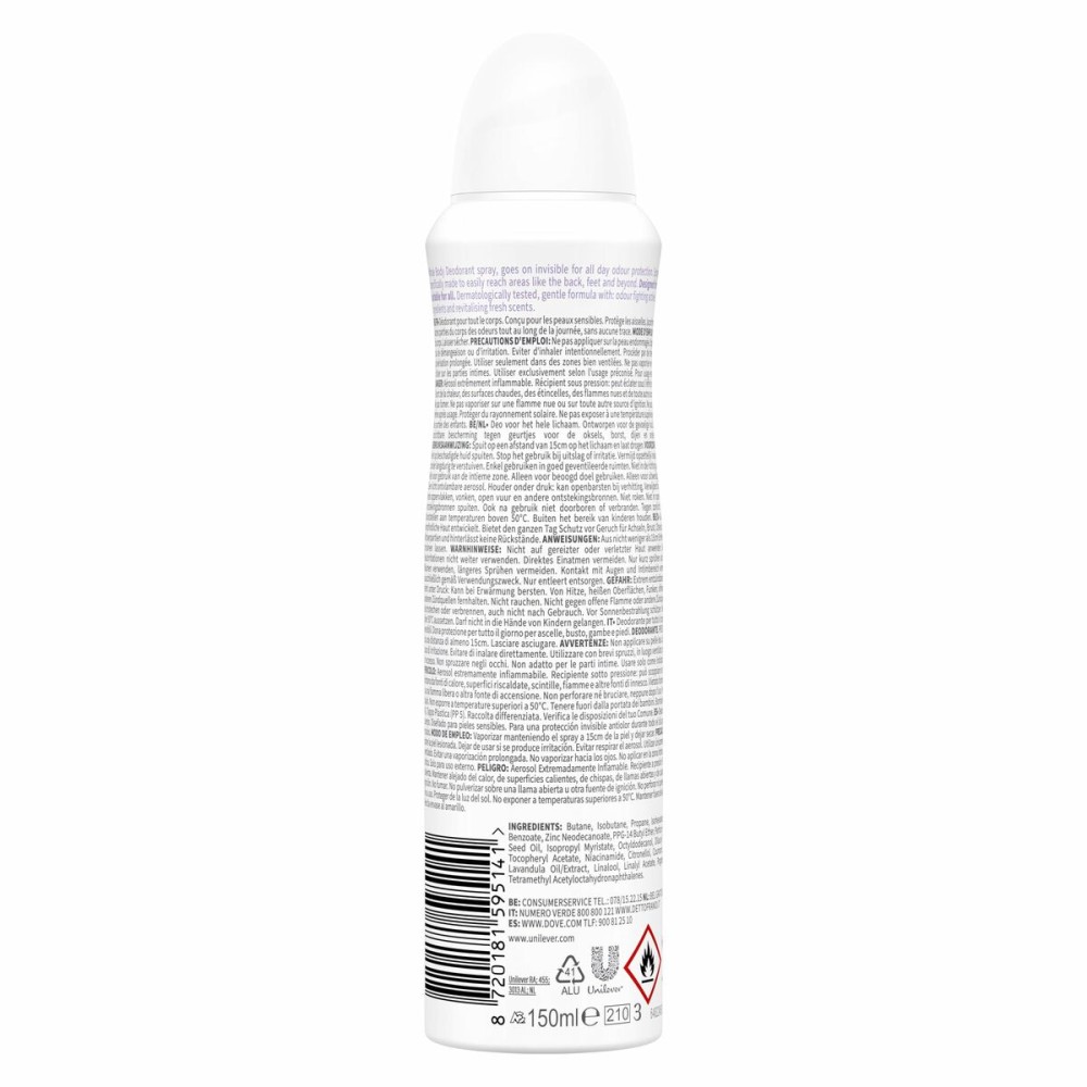 Spray Deodorant Dove LAVANDA & CAMOMILA 150 ml