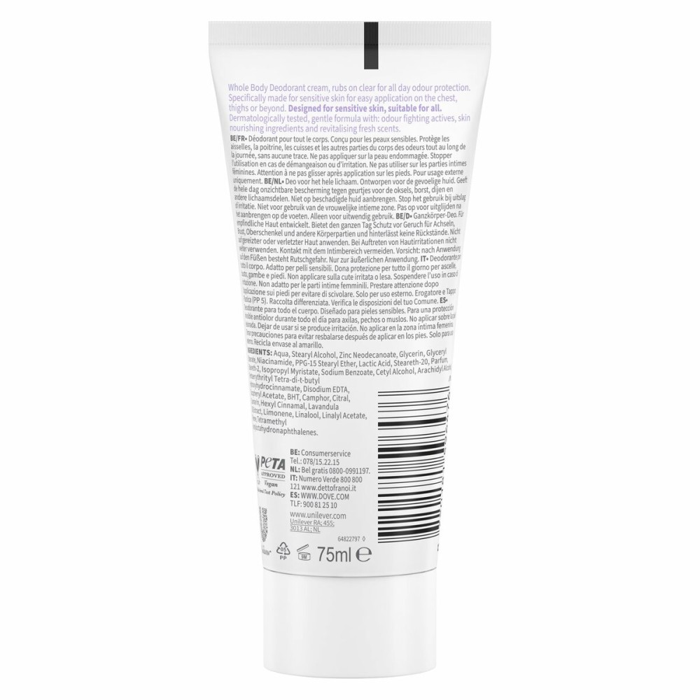 Cream Deodorant Dove LAVANDA & CAMOMILA 75 ml