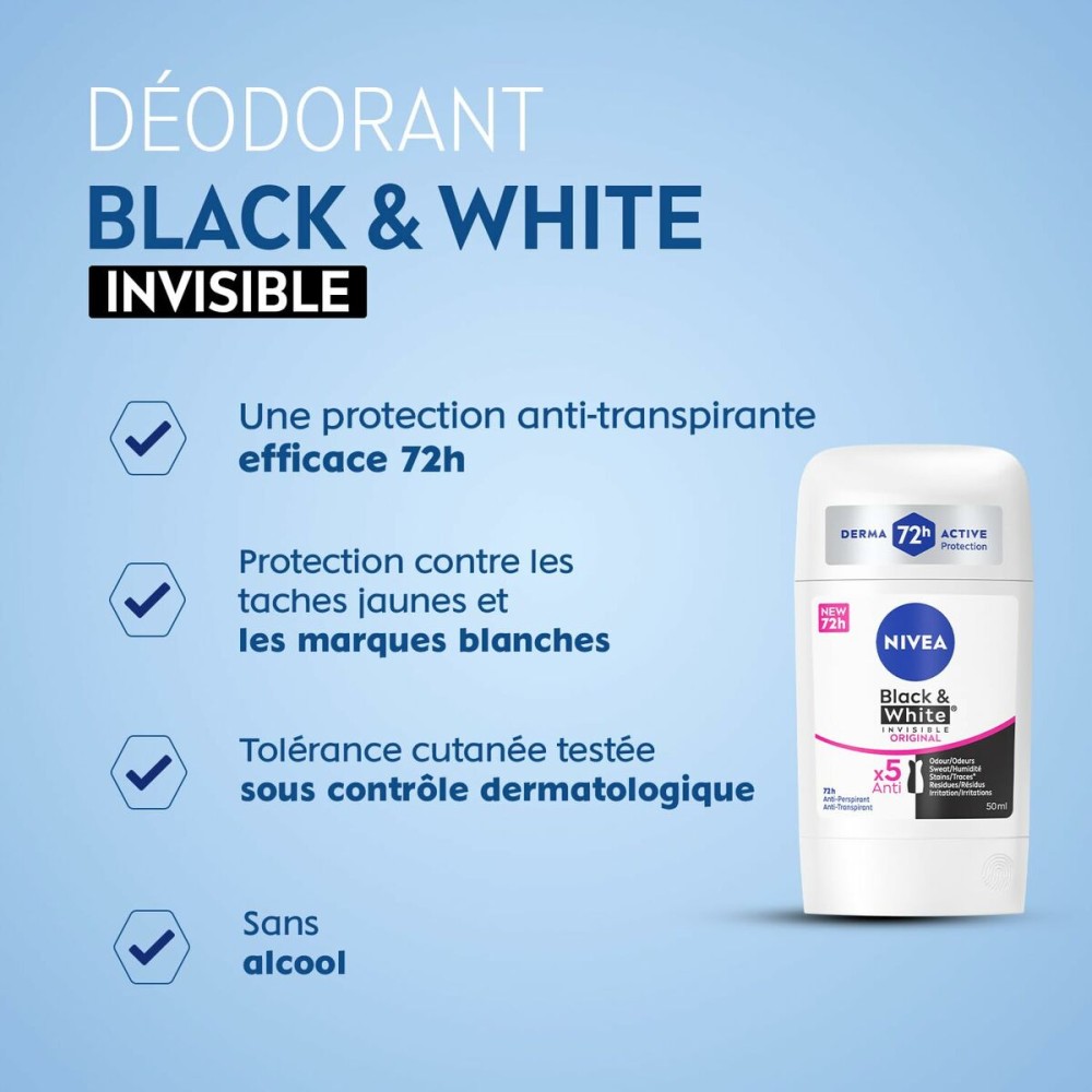 Stick Deodorant Nivea INVISIBLE BLACK & WHITE 50 ml