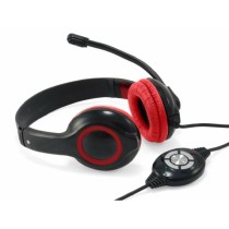 Headphones with Microphone Conceptronic CCHATSTARU2R Black Red 2 m