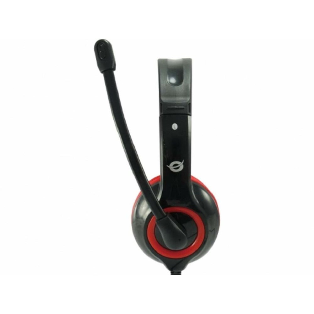 Kopfhörer mit Mikrofon Conceptronic CCHATSTARU2R Schwarz Rot 2 m