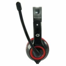 Kopfhörer mit Mikrofon Conceptronic CCHATSTARU2R Schwarz Rot 2 m