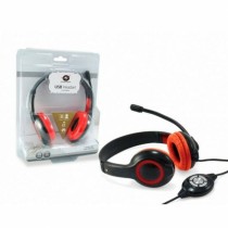 Kopfhörer mit Mikrofon Conceptronic CCHATSTARU2R Schwarz Rot 2 m
