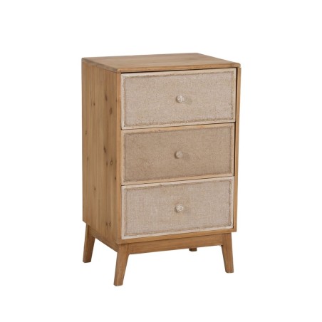 Nightstand GEREL Natural Fir wood MDF Wood Natural Fibre 46 x 37 x 76 cm