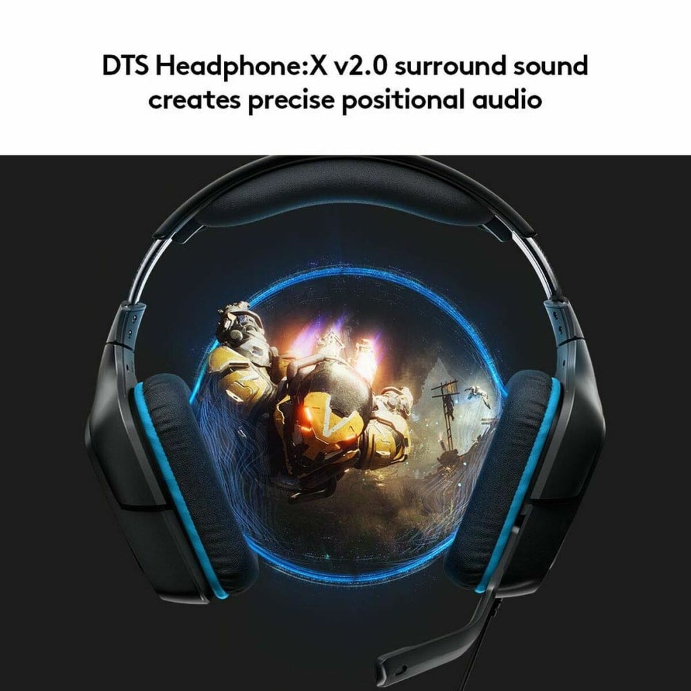 Gaming Headset mit Mikrofon Logitech 981-000770 Blau Schwarz