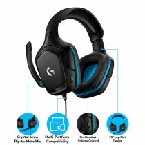 Gaming Headset mit Mikrofon Logitech 981-000770 Blau Schwarz