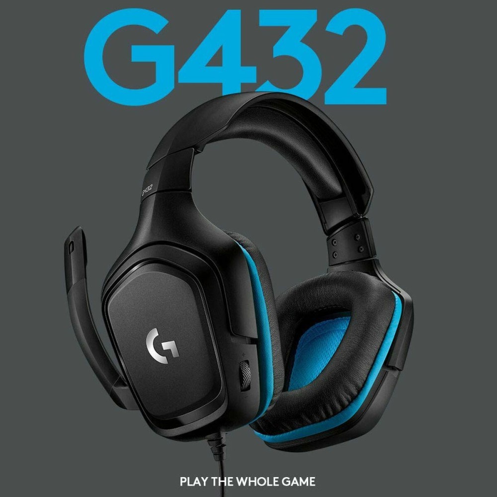 Gaming Headset mit Mikrofon Logitech 981-000770 Blau Schwarz