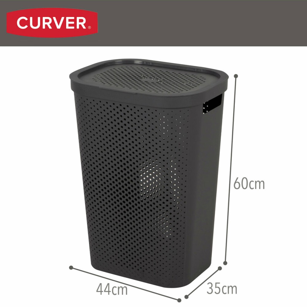 Panier à linge Curver INFINITY Gris Plastique 60 L 44 x 60 x 35 cm (6 Unités)