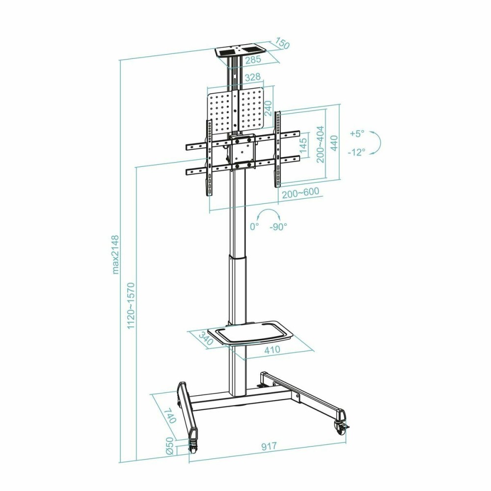 Kopfhörer TooQ FS1184M-B 70" 80 kg