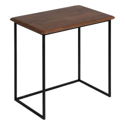 Side table LAGOM Black Natural Iron Rubber wood 60 x 40 x 60 cm 50 x 35 x 53 cm 2 Pieces (2 Units)