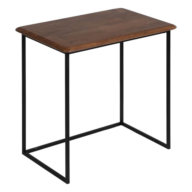 Table d'appoint LAGOM Noir Naturel Fer Bois d'hévéa 60 x 40 x 60 cm 50 x 35 x 53 cm 2 Pièces (2 Unités)