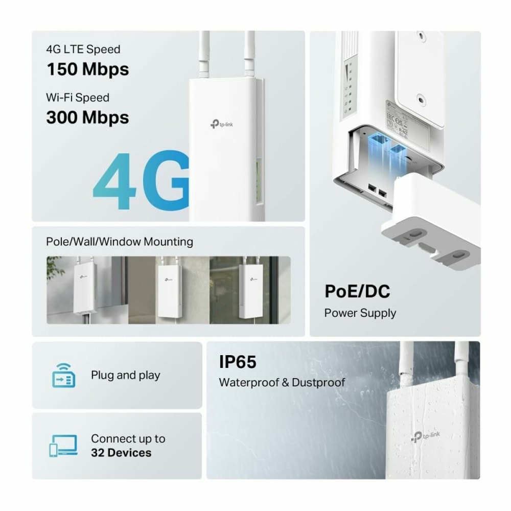 Router TP-Link TL-MR100-OUTDOOR Weiß RJ45 Ethernet LAN PoE x 1 LTE