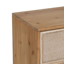 Nightstand GEREL Natural Fir wood MDF Wood Natural Fibre 46 x 37 x 76 cm