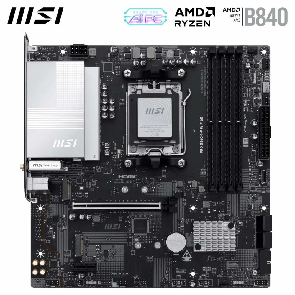 Motherboard MSI PRO B840M-P WIFI6E AMD AM5 AMD