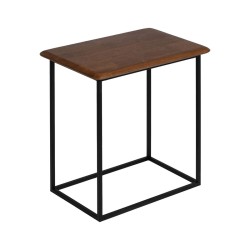 Table d'appoint LAGOM Noir Naturel Fer Bois d'hévéa 60 x 40 x 60 cm 50 x 35 x 53 cm 2 Pièces (2 Unités)