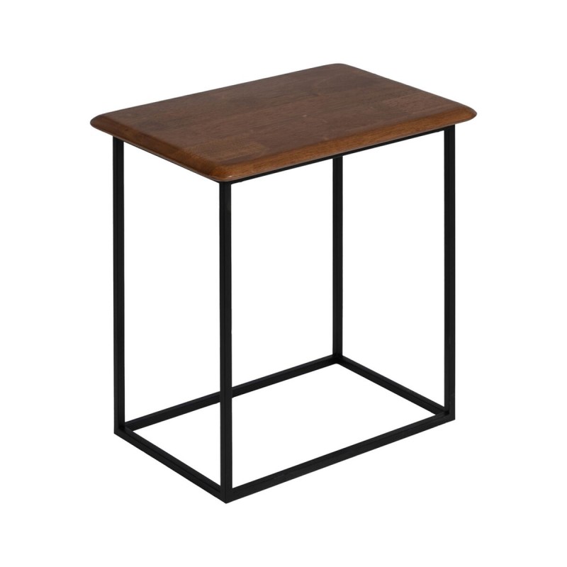 Side table LAGOM Black Natural Iron Rubber wood 60 x 40 x 60 cm 50 x 35 x 53 cm 2 Pieces (2 Units)