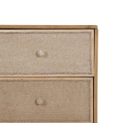 Nightstand GEREL Natural Fir wood MDF Wood Natural Fibre 46 x 37 x 76 cm