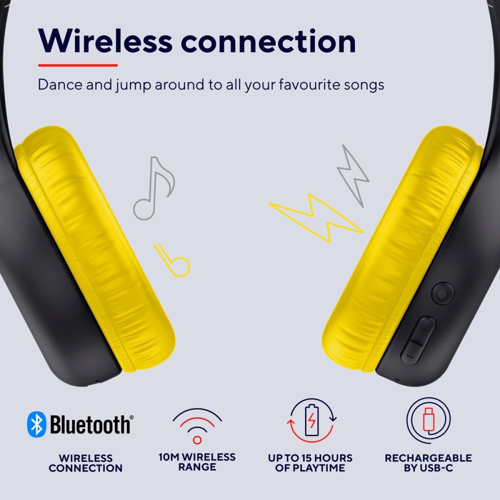 Oreillette Bluetooth Trust 25405 Jaune Noir