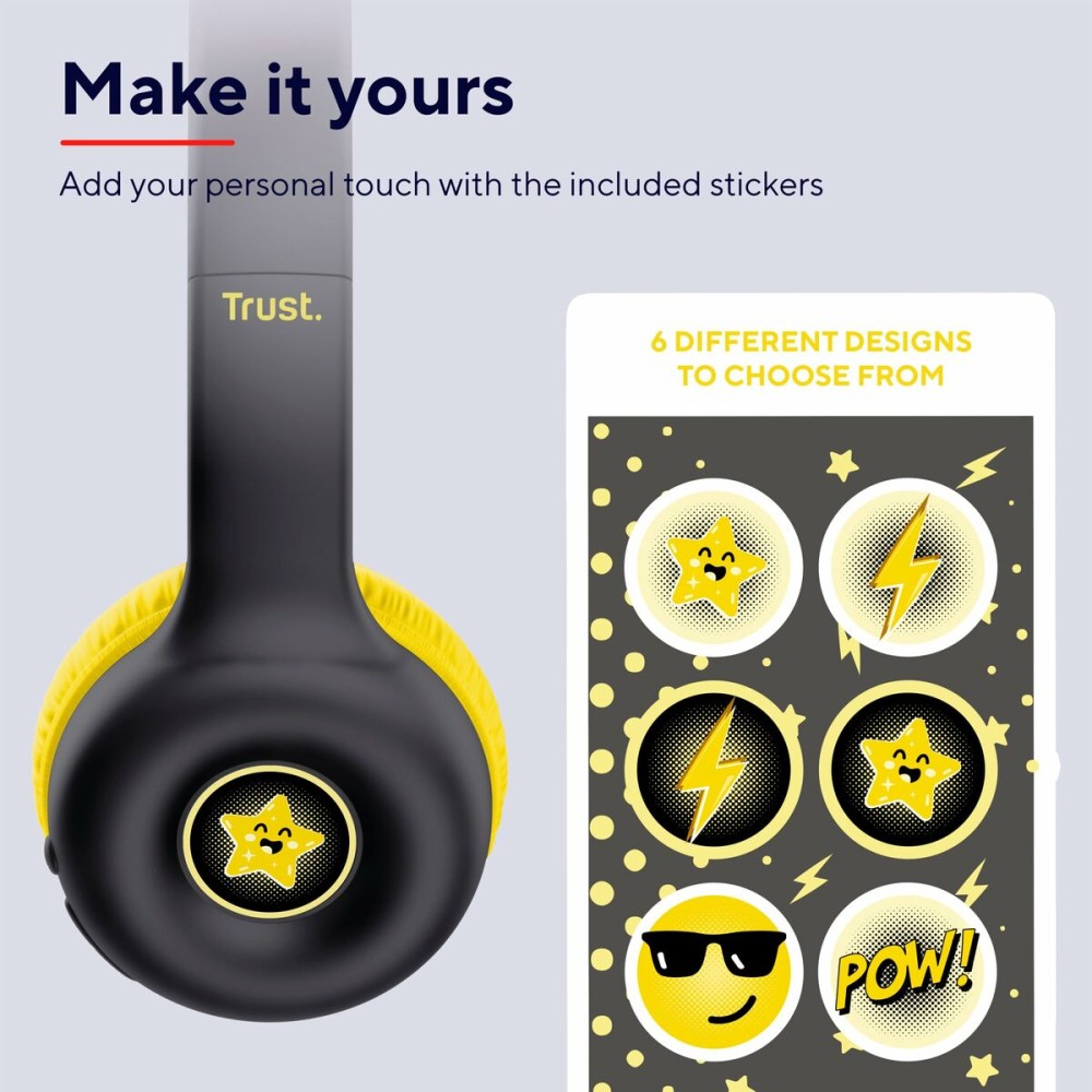 Oreillette Bluetooth Trust 25405 Jaune Noir