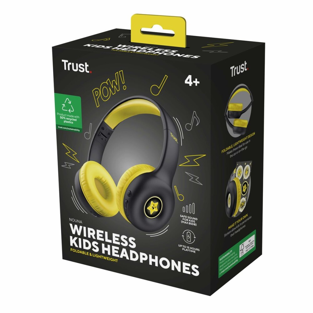 Oreillette Bluetooth Trust 25405 Jaune Noir