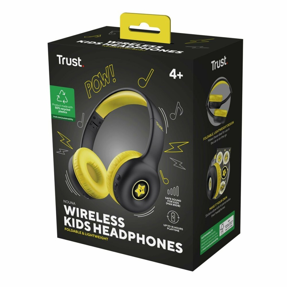 Oreillette Bluetooth Trust 25405 Jaune Noir