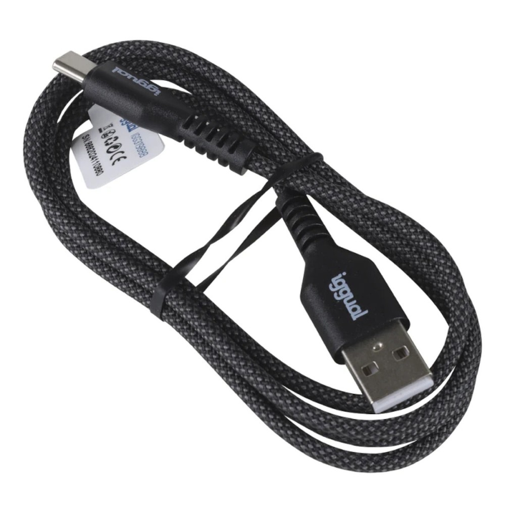 USB A zu USB-C-Kabel iggual IGG319888 Schwarz