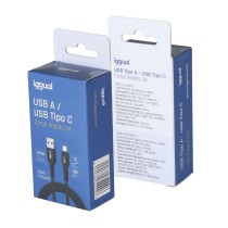 USB A zu USB-C-Kabel iggual IGG320006 Schwarz 1,8 m