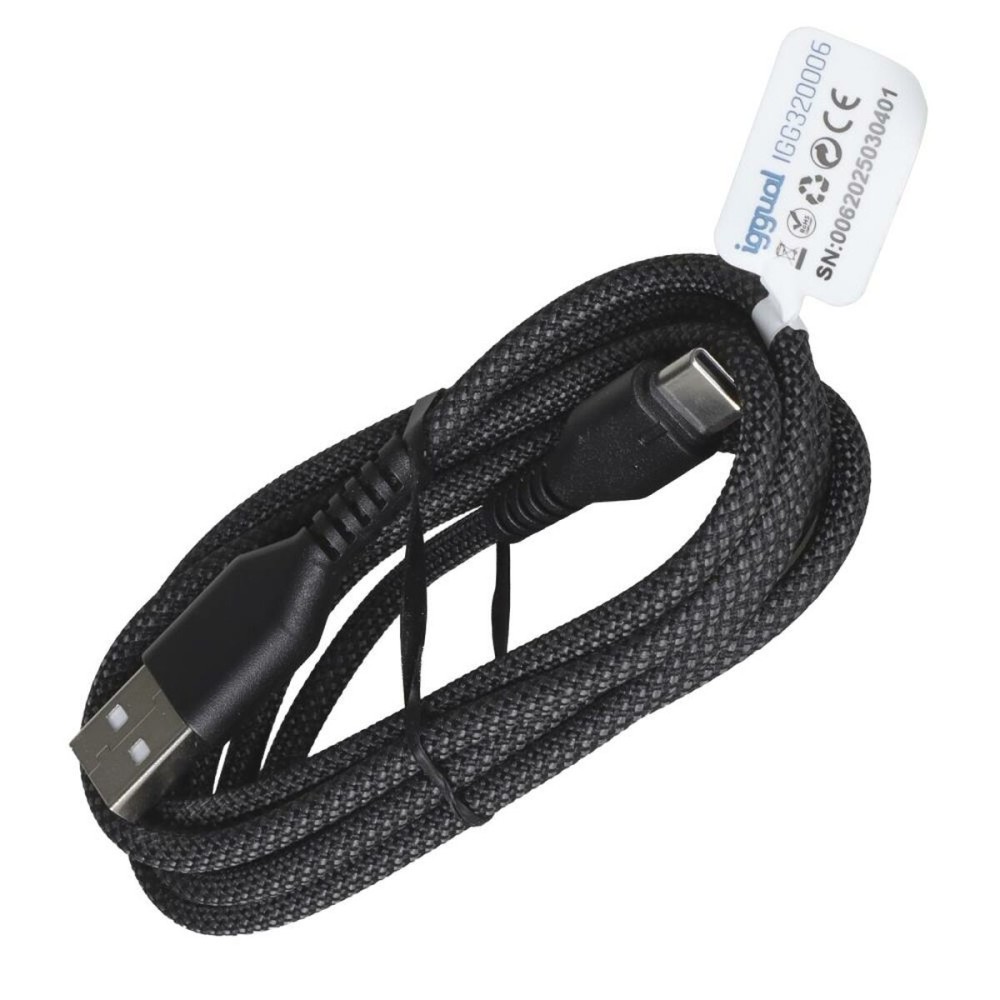 USB A zu USB-C-Kabel iggual IGG320006 Schwarz 1,8 m