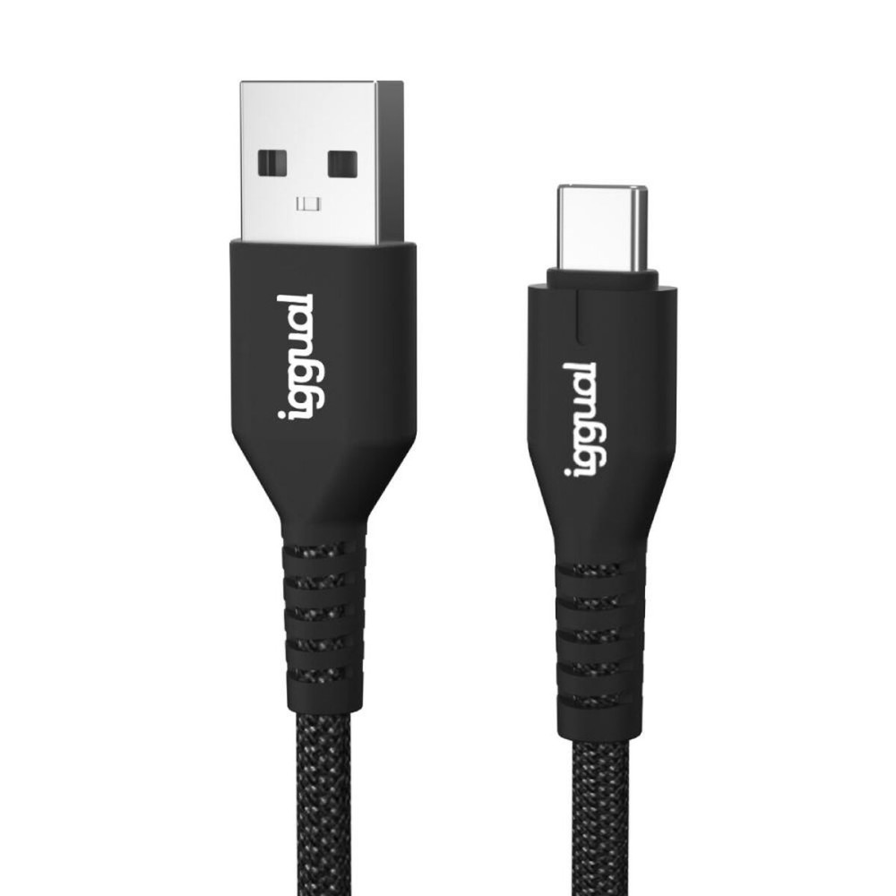 USB A zu USB-C-Kabel iggual IGG320006 Schwarz 1,8 m