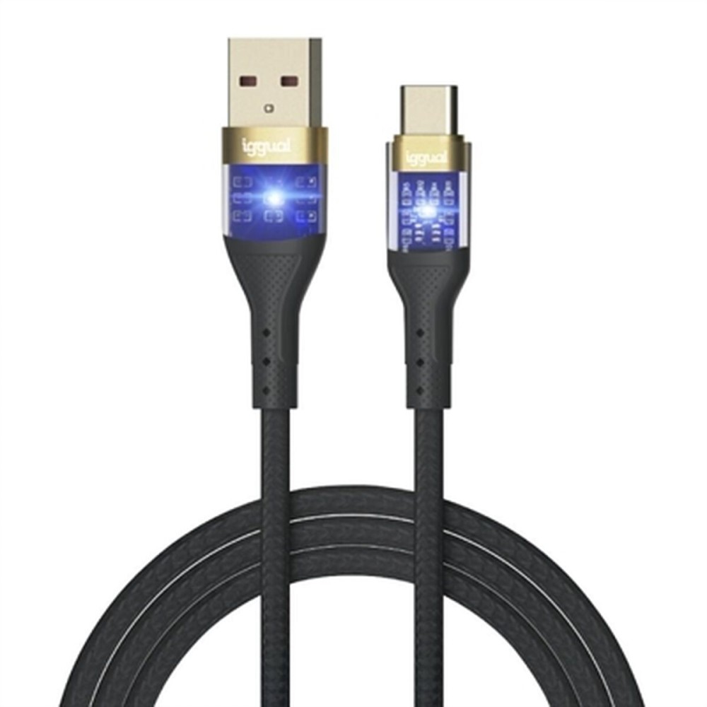 USB A zu USB-C-Kabel iggual IGG319994 Schwarz