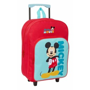 Schulrucksack mit Rädern Mickey Mouse Blau Rot 32 x 42 x 14 cm