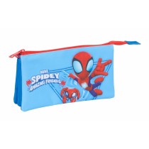 Dreifaches Mehrzweck-Etui Spidey Blau 22 x 12 x 3 cm