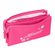 Dreifaches Mehrzweck-Etui Minnie Mouse Rosa 22 x 12 x 3 cm