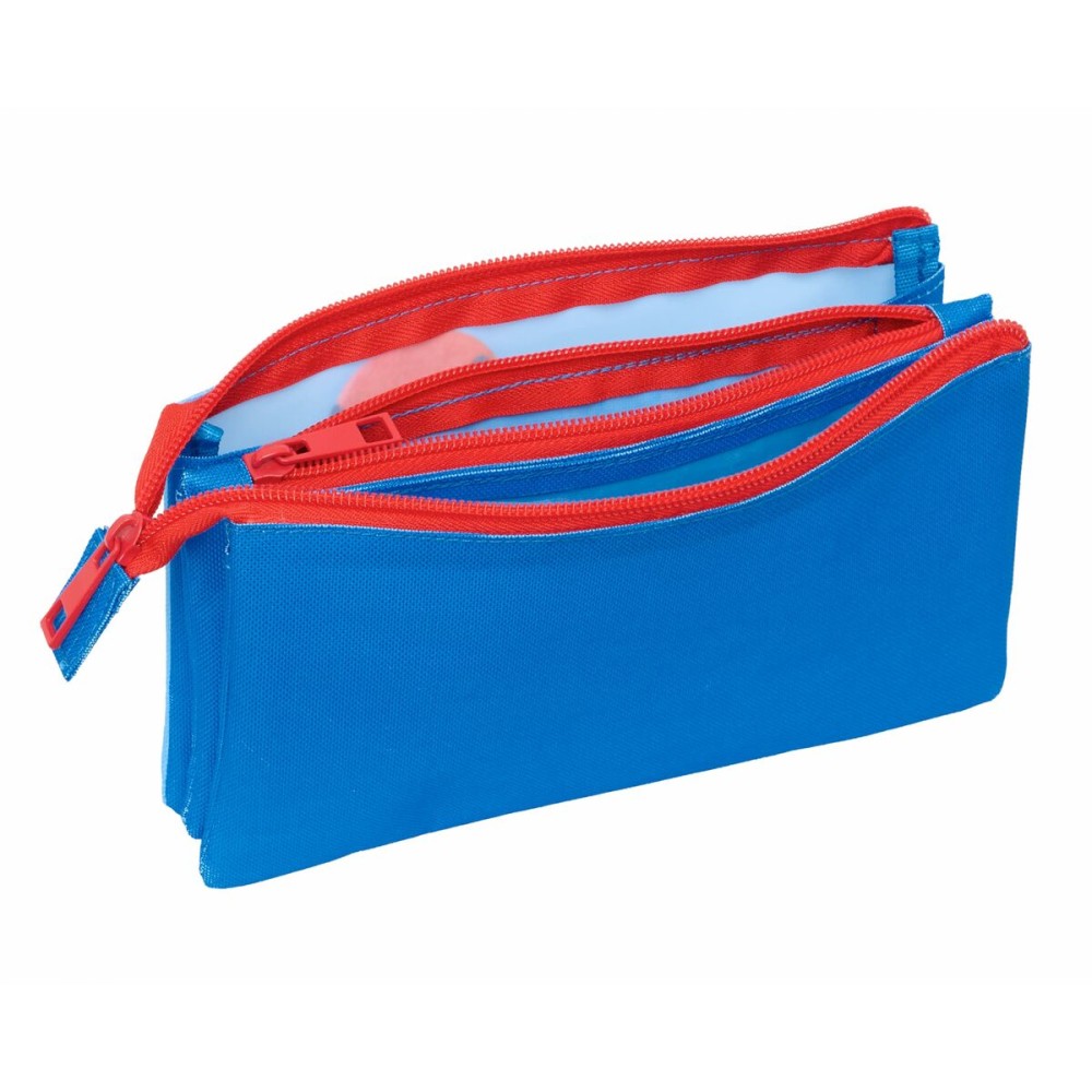 Dreifaches Mehrzweck-Etui Spidey Blau 22 x 12 x 3 cm