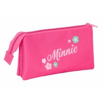 Dreifaches Mehrzweck-Etui Minnie Mouse Rosa 22 x 12 x 3 cm