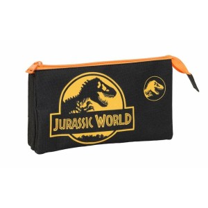 Dreifaches Mehrzweck-Etui Jurassic World Schwarz 22 x 12 x 3 cm