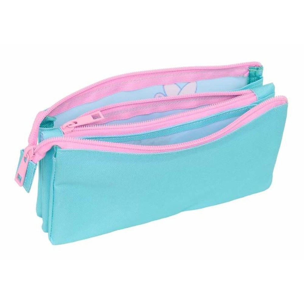 Dreifaches Mehrzweck-Etui Stitch Blau 22 x 12 x 3 cm