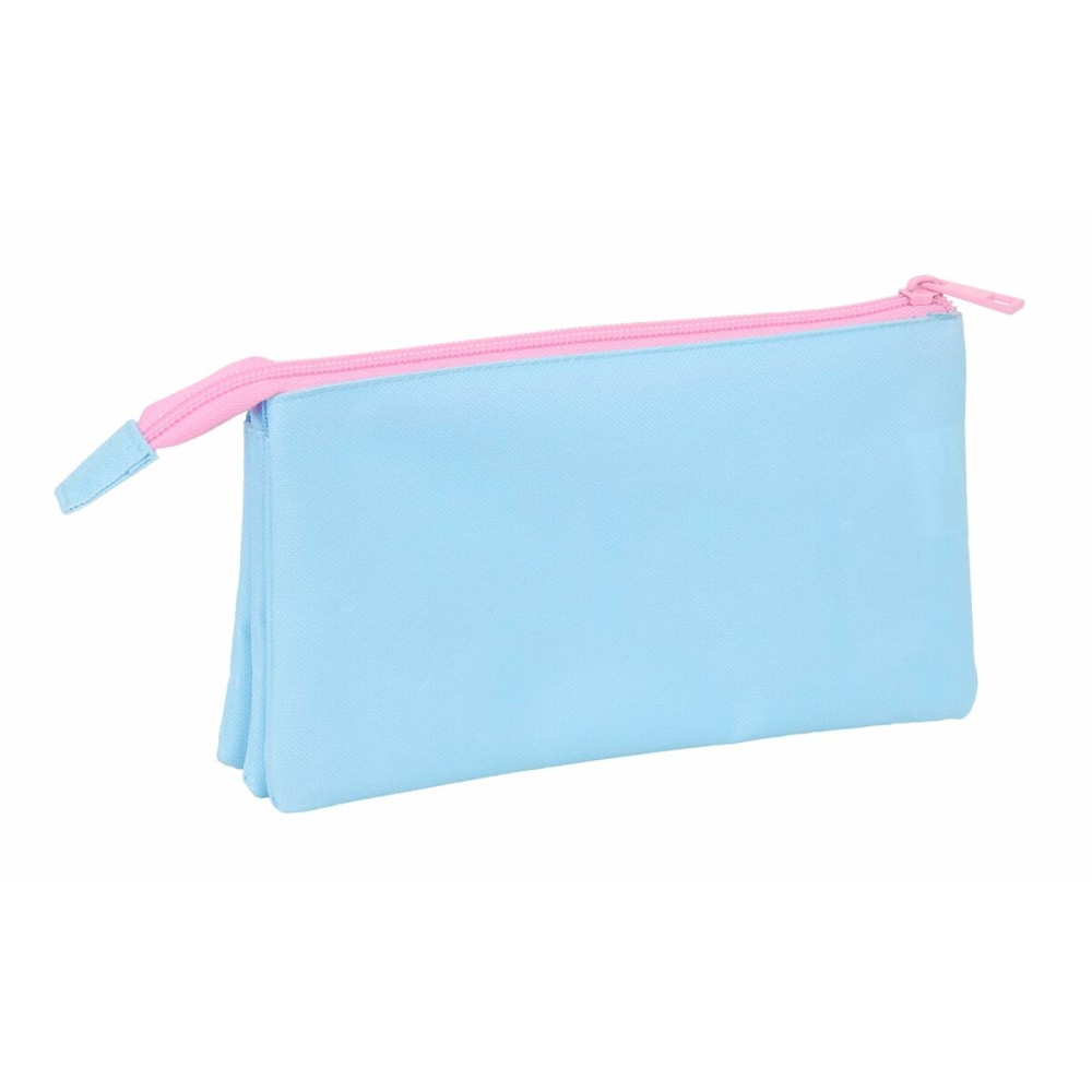 Dreifaches Mehrzweck-Etui Frozen Blau Rosa 22 x 12 x 3 cm