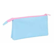 Dreifaches Mehrzweck-Etui Frozen Blau Rosa 22 x 12 x 3 cm