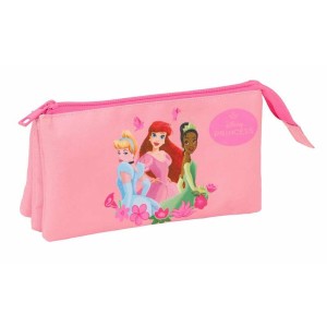 Dreifaches Mehrzweck-Etui Disney Princess Rosa 22 x 12 x 3 cm