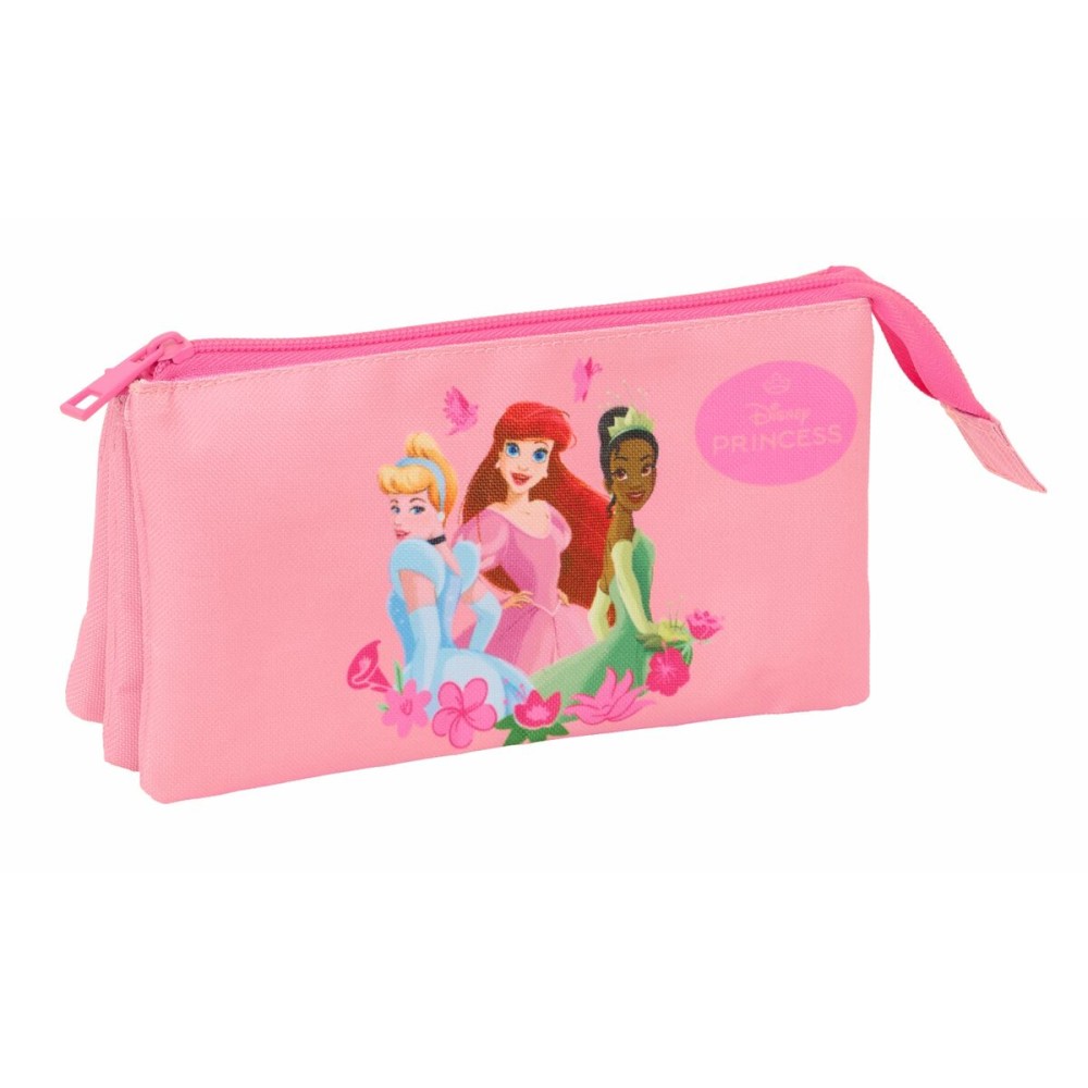 Dreifaches Mehrzweck-Etui Disney Princess Rosa 22 x 12 x 3 cm