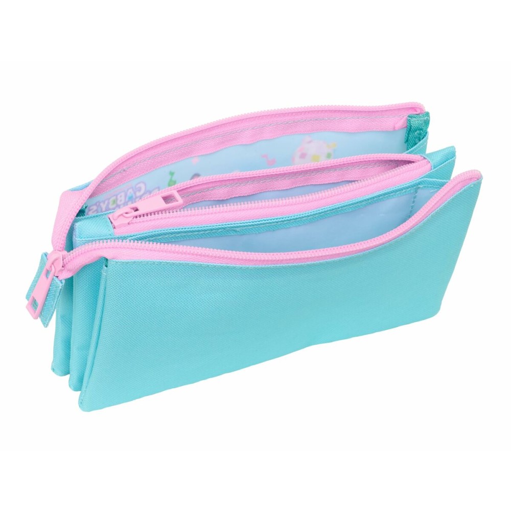 Dreifaches Mehrzweck-Etui Gabby's Dollhouse Blau 22 x 12 x 3 cm