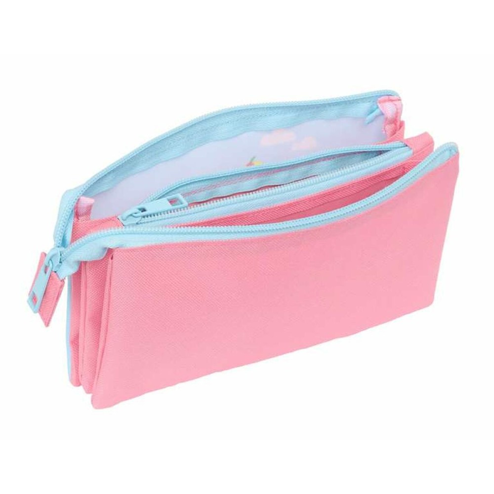Dreifaches Mehrzweck-Etui Peppa Pig Blau 22 x 12 x 3 cm