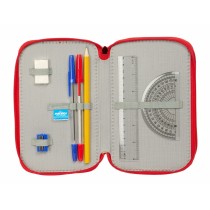 Triple Pencil Case Mickey Mouse Red 12,5 x 19,5 x 5,5 cm 37 Pieces